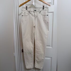Elegant Cream Straight Leg Jeans